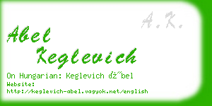 abel keglevich business card